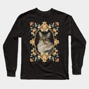 Vintage Feline Cat Elegance Long Sleeve T-Shirt